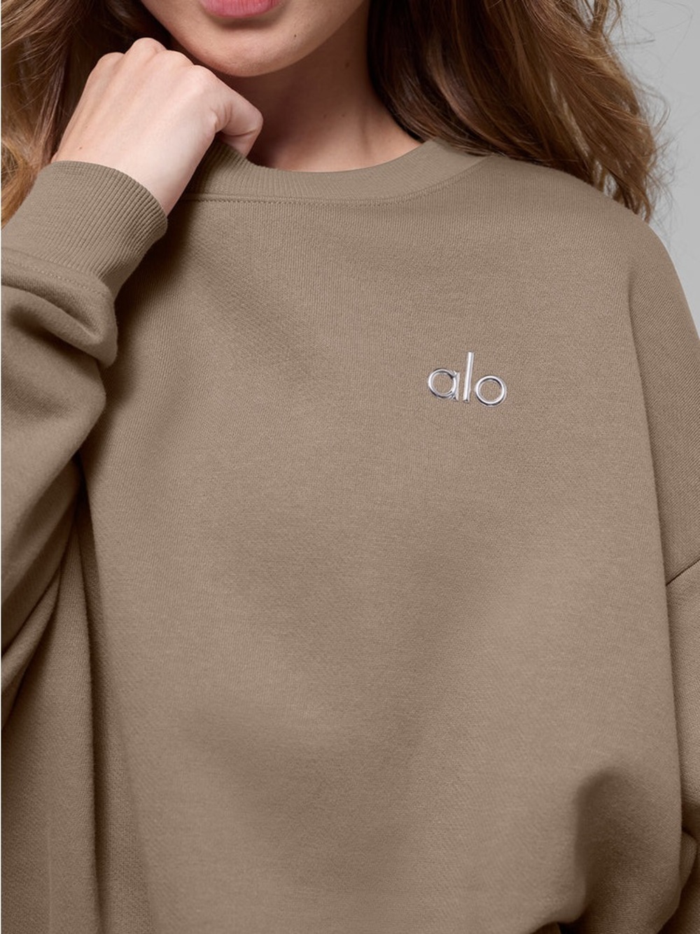 Alo Accolade Gravel Crewneck Sweatshirt - Picture 5 of 5